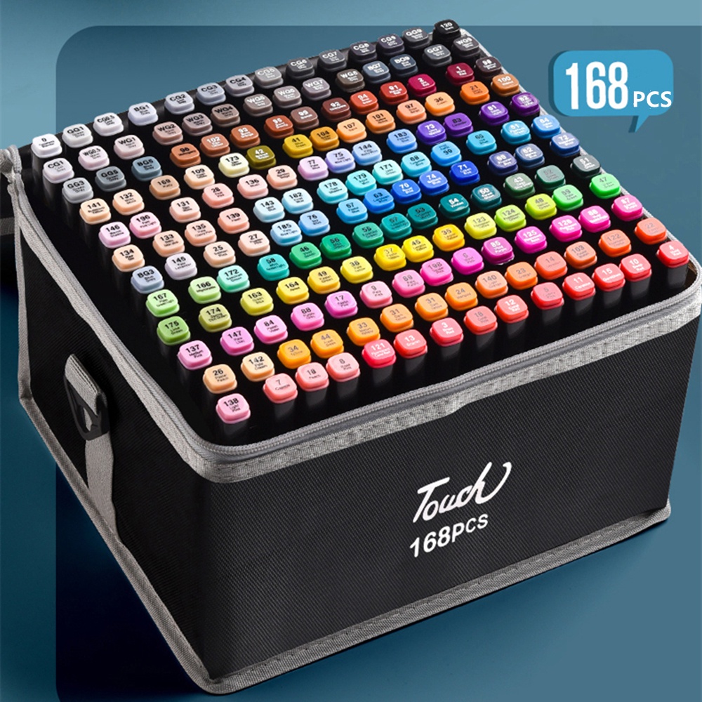 24/80/120/168 Color Alcohol Marker Art Marker Stackable Color Pen Set