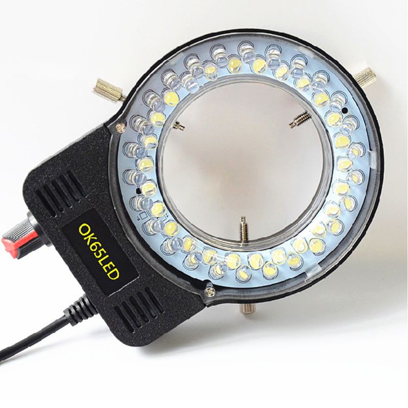 ★ Microscope Lamp Single Cylinder Binocular Stereo Microscope Ring Lamp Integrated LED Ring Light Source Brightness Adjustable Center Spotlight USB