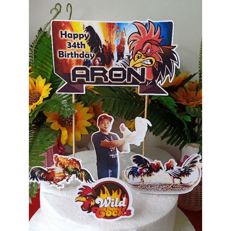 Cockfight Theme Cake Topper Shopee Philippines