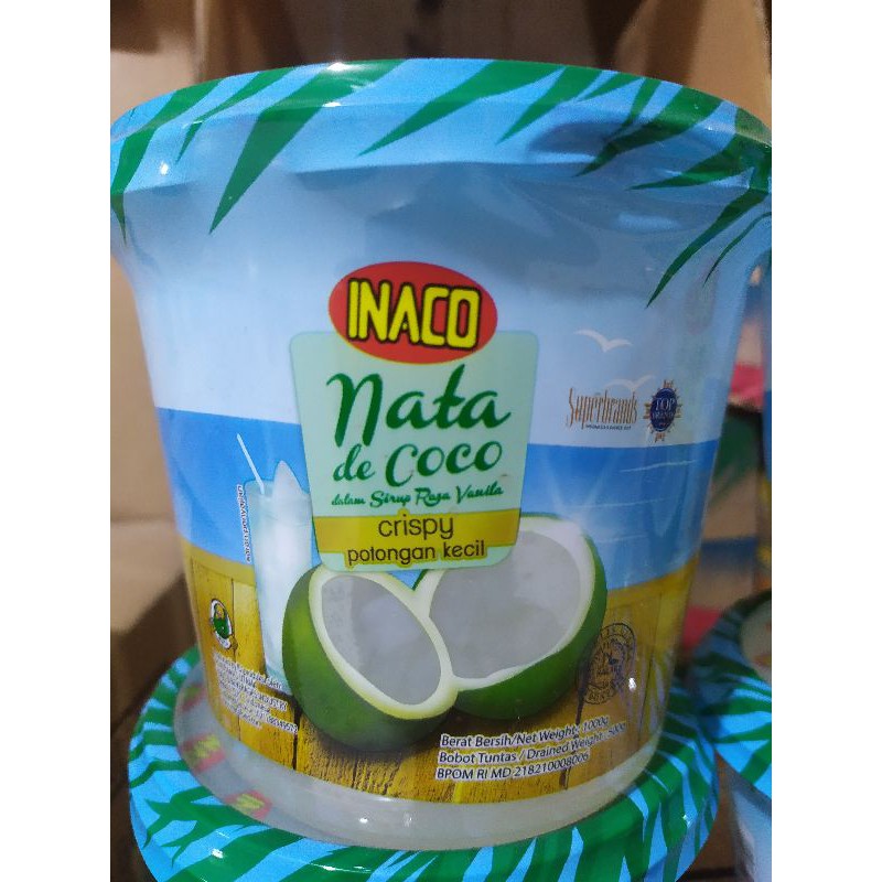 Inaco Nata De Coco 1000gr Crispy Small Cut Coconut Sari Bucket ...