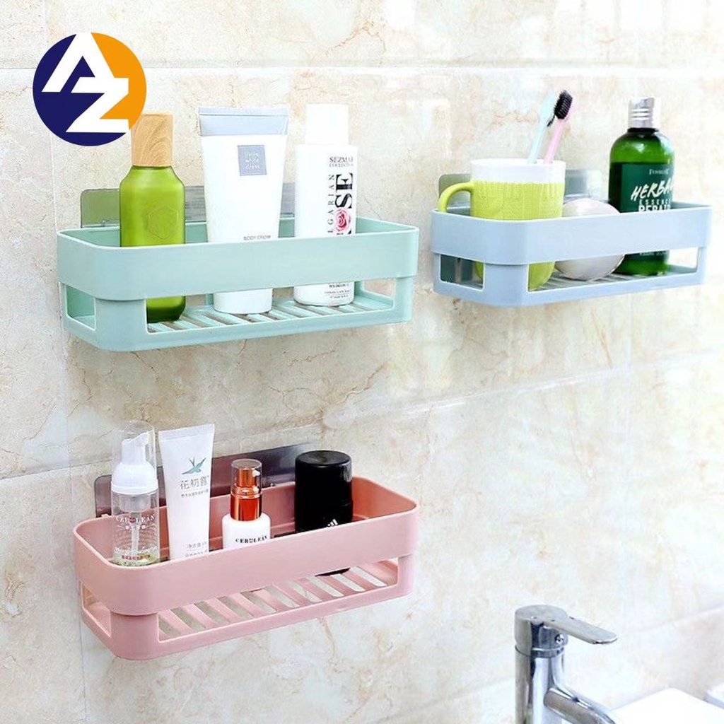 AZ Plastic Kitchen Storage Rack Self Adhesive Wall Storage Organizer ...