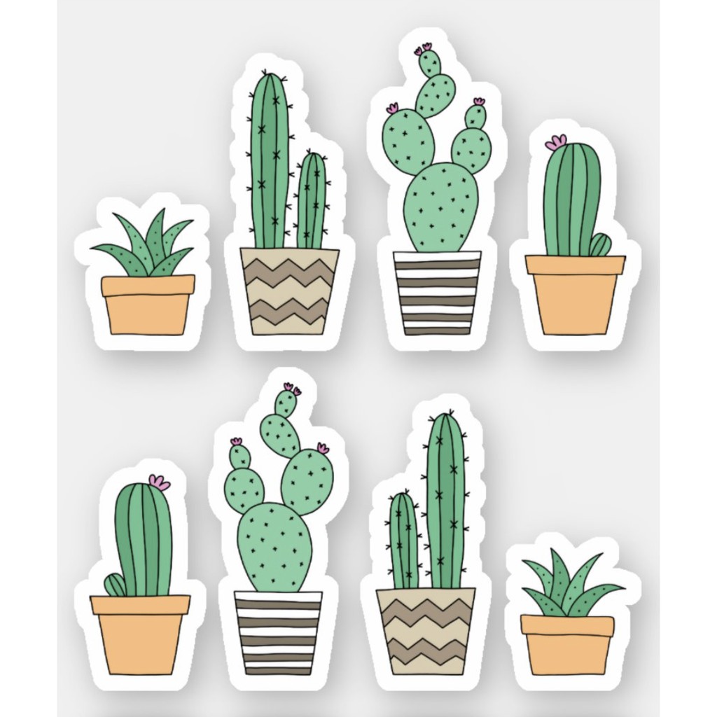 Cactus Matte Cute Sticker Flakes Design Journal Shopee Philippines