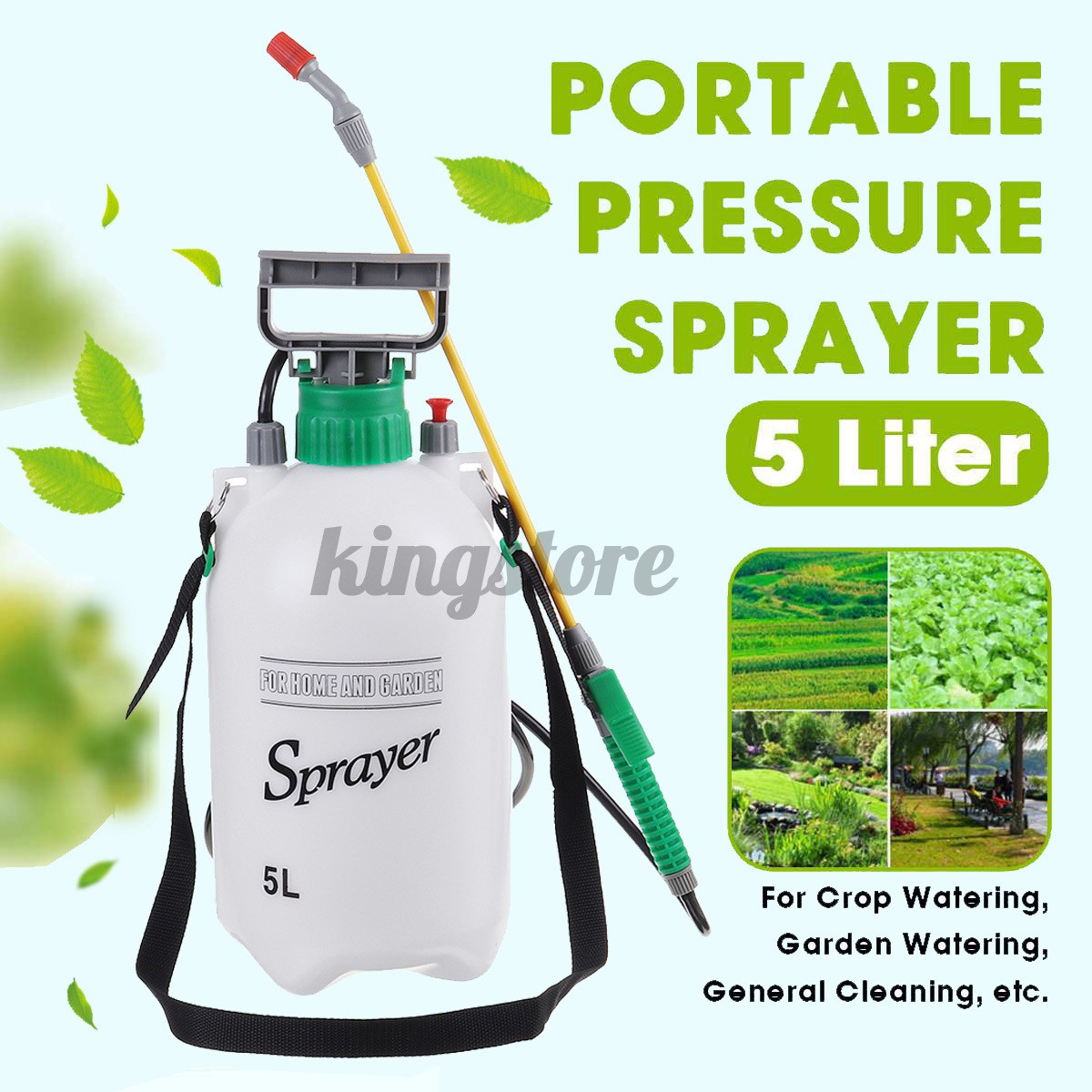 5L Garden Pressure Sprayer Portable Hand Pump Chemical Weed Spray