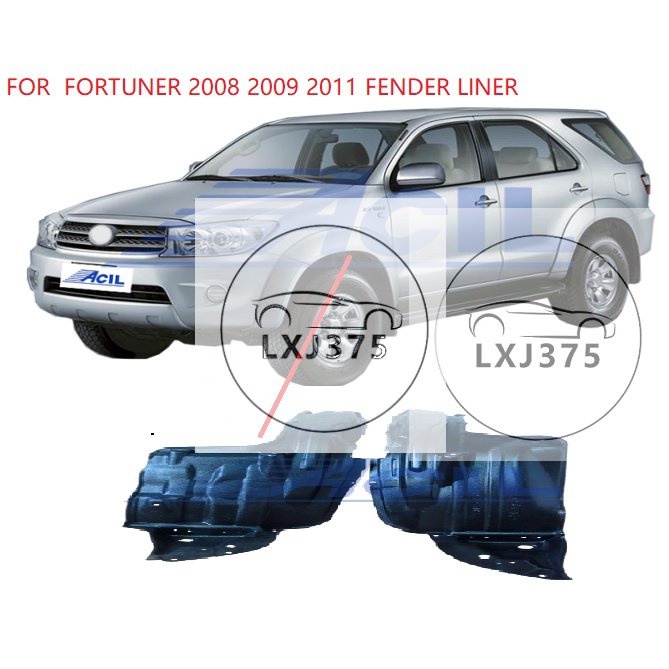 fender liner for Toyota FORTUNER 2005 2006 2007 2008 2009 2010 2011 Front Driver Fender Liner