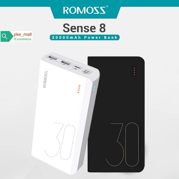romoss sense 8 30000mah qc type c power bank white