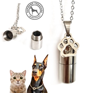 Stainless Steel  Urn Pendant Tube Cylinder Memorial Cremation Necklace pet dog cat necklace w chain