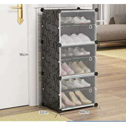 Diy New shoerack Plastic 6 cubes black one design. Shopee
