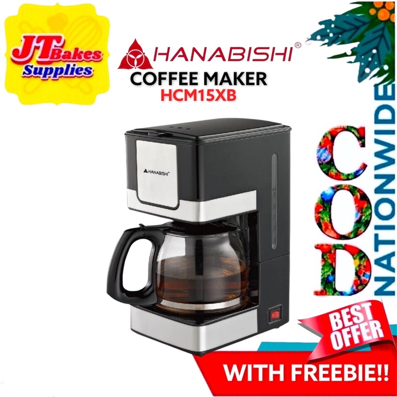 Hanabishi Coffee Maker HCM 15XB 46 Cup Capacity with Freebie Shopee
