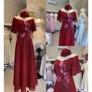 maroon gown for ninang