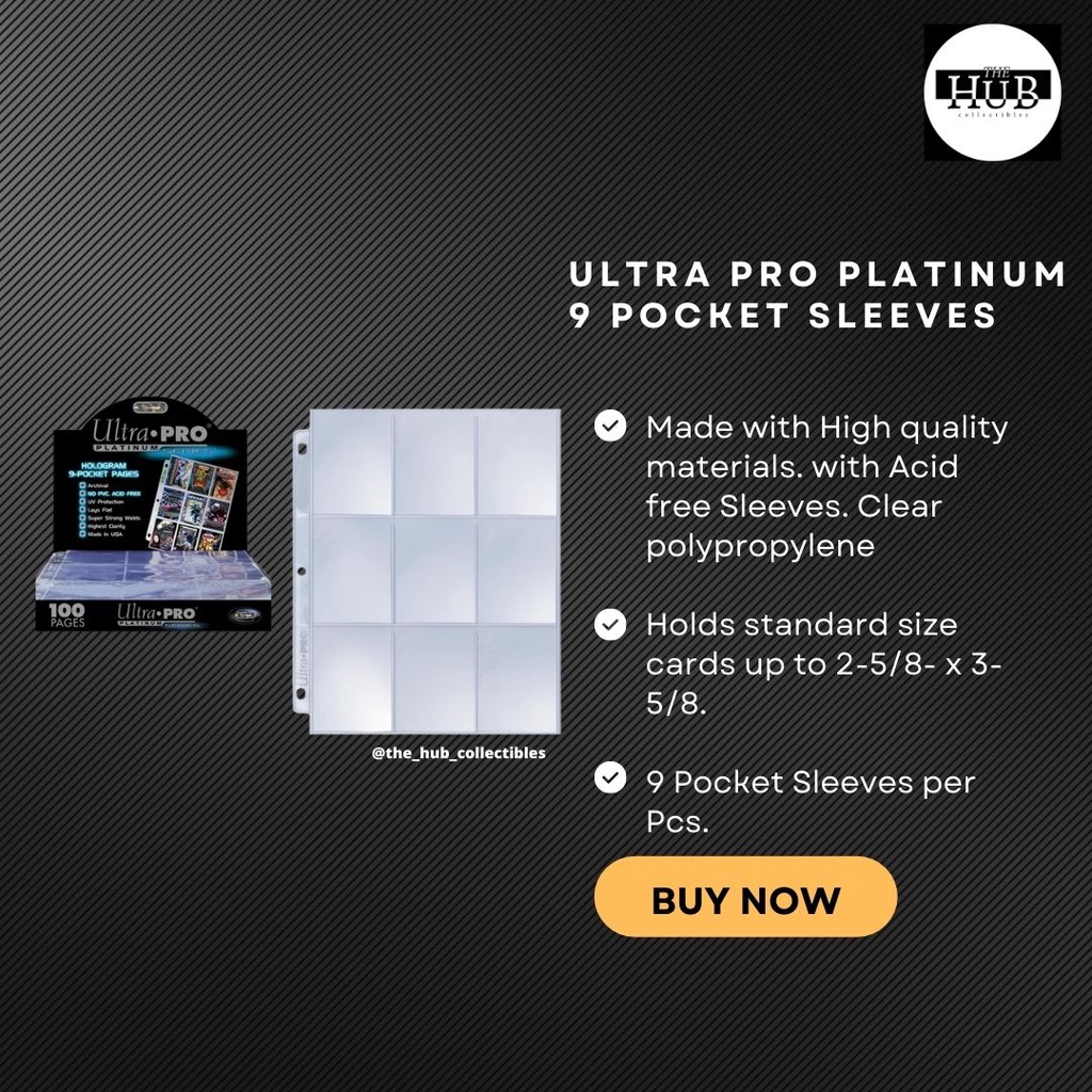 COD Ultra Pro Platinum Series 9 Pocket Sleeves NBA Cards KPOP