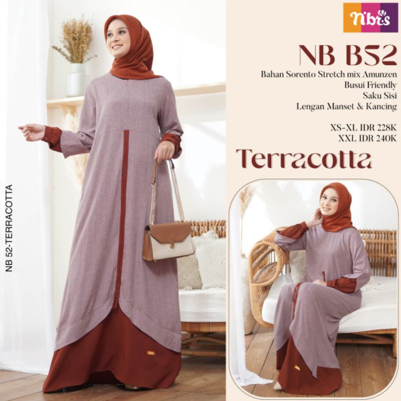 Latest Gamis Nibras 2022 NB B52 Terracotta L | Shopee Philippines