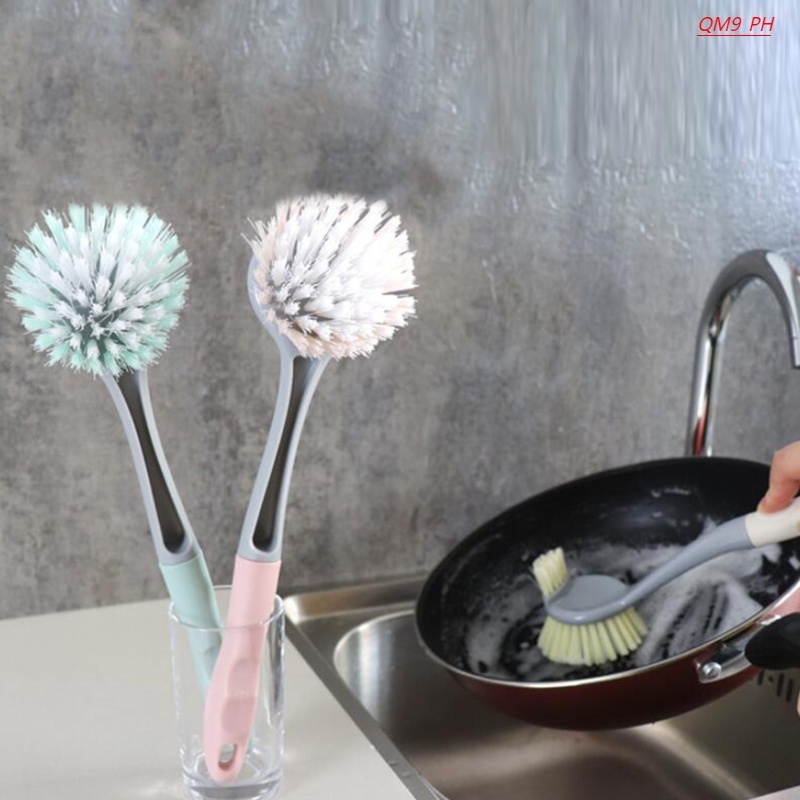 Kitchen Durable Bowl Plate Long Handle Brush Decontamination Dishwashing Brush Cleaning Tool