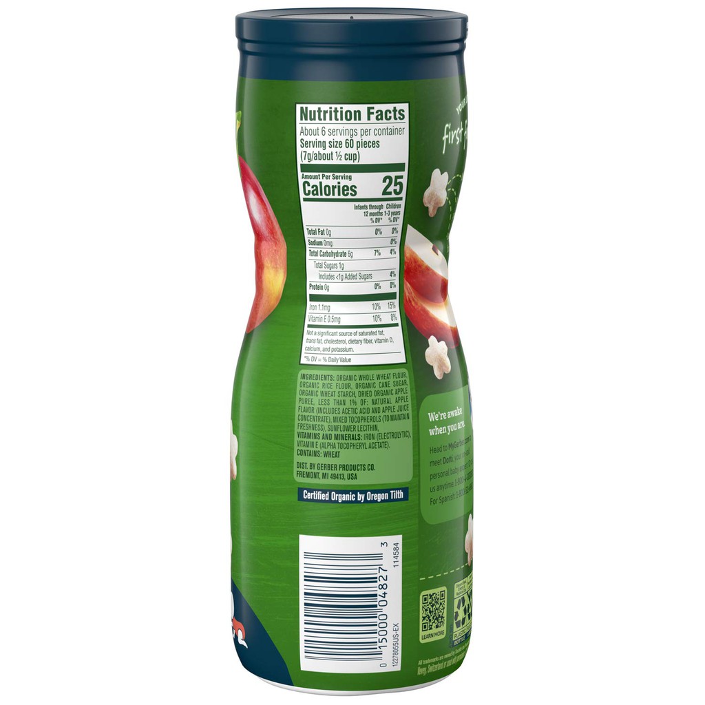 gerber puffs nutrition information