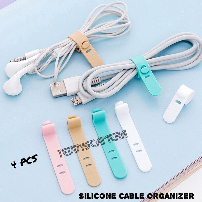 Cable Organizer Tape Cable Clamp Organizer Silicone Windertape 4pcs