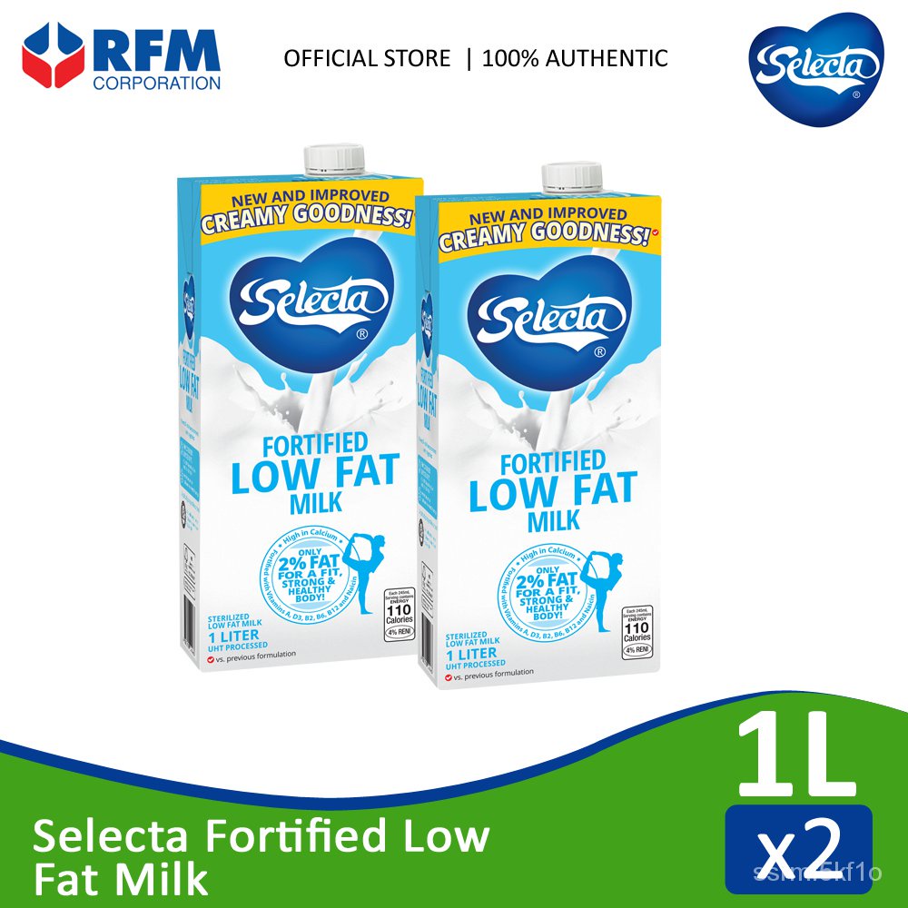 Selecta Fortified Low Fat Milk 1 Liter Set of 2s Shopee Philippines