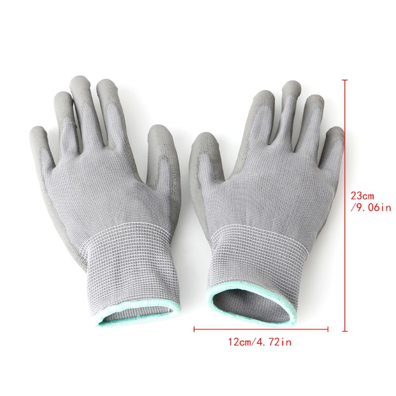 ★yong♣1 Pair Nylon PU Palm Coated Protective Safety Work Gloves Garden ...