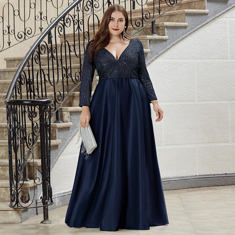 TABITHA SEQUIN SATIN PLUS SIZE BANQUET GOWN | Shopee Philippines