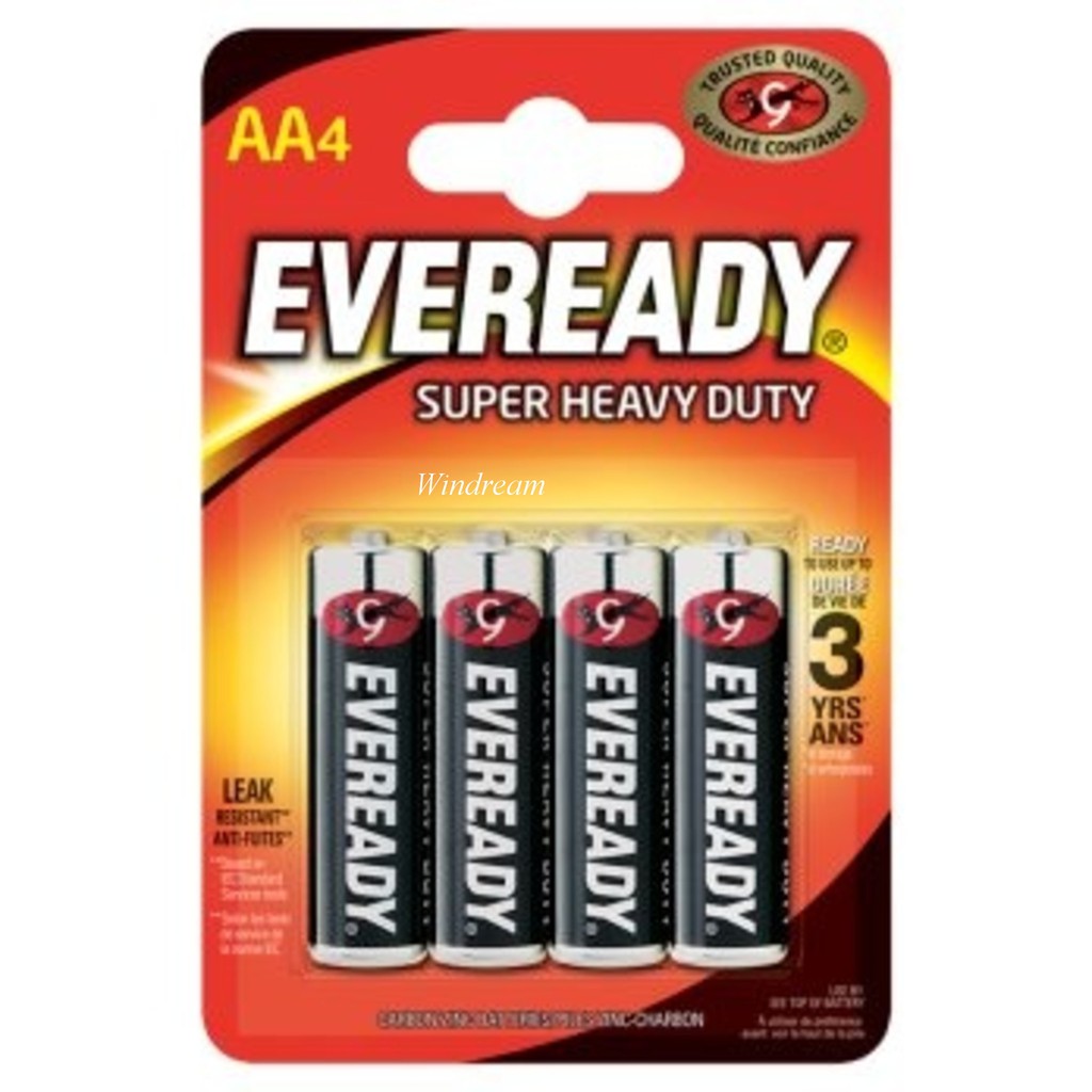 Eveready Battery Pack Of 4 Super Heavy Duty Aa And Aaa Shopee Philippines 2377