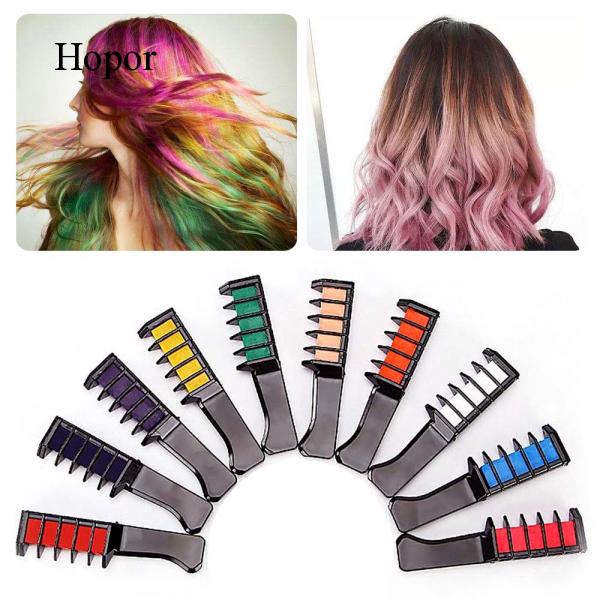 Hopor 10pcs Bright Hair Chalks Temporary Washable Hair Color Dye Comb for  Festival Party Cosplay Hair Dyeing Supplies | Shopee Philippines