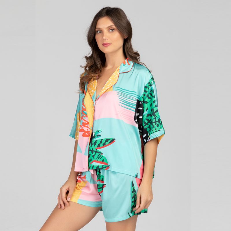 Kyla (Silk Boxy Top and shorts Set) Shopee Philippines