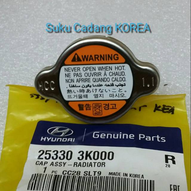 Assy Cap Radiator Pressure Cover 1.1 bar Hyundai i10 i20 Grand Avega