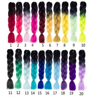 24inch Long Synthetic Crochet Jumbo Braid Ombre Pink Purple Blue Blonde ...