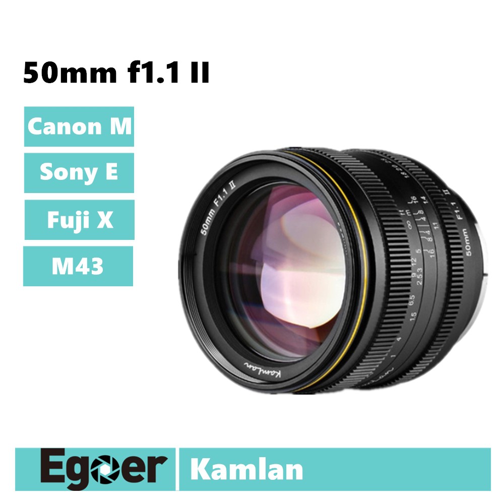 Canon EF-M Mount Kamlan 50mm f1.1 II APS-C Large Aperture Lens Standard Lens for Mirrorless Camera 