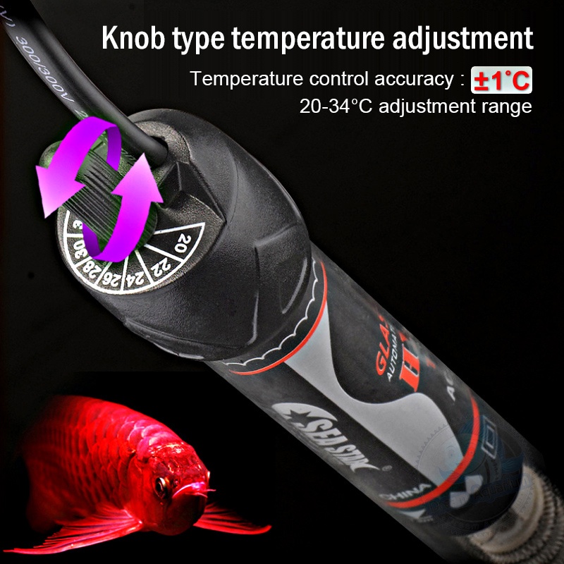 Aquarium Heater Glass Fish Tank Adjustable Thermostat Heater For Aquarium 25W 50W 75W