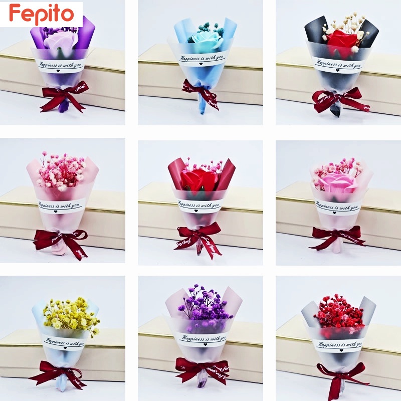 DIY Valentine's Gift Artificial Flowers Ins Style Rose Flower Starry Natural Dried Flowers Valentines Gifts