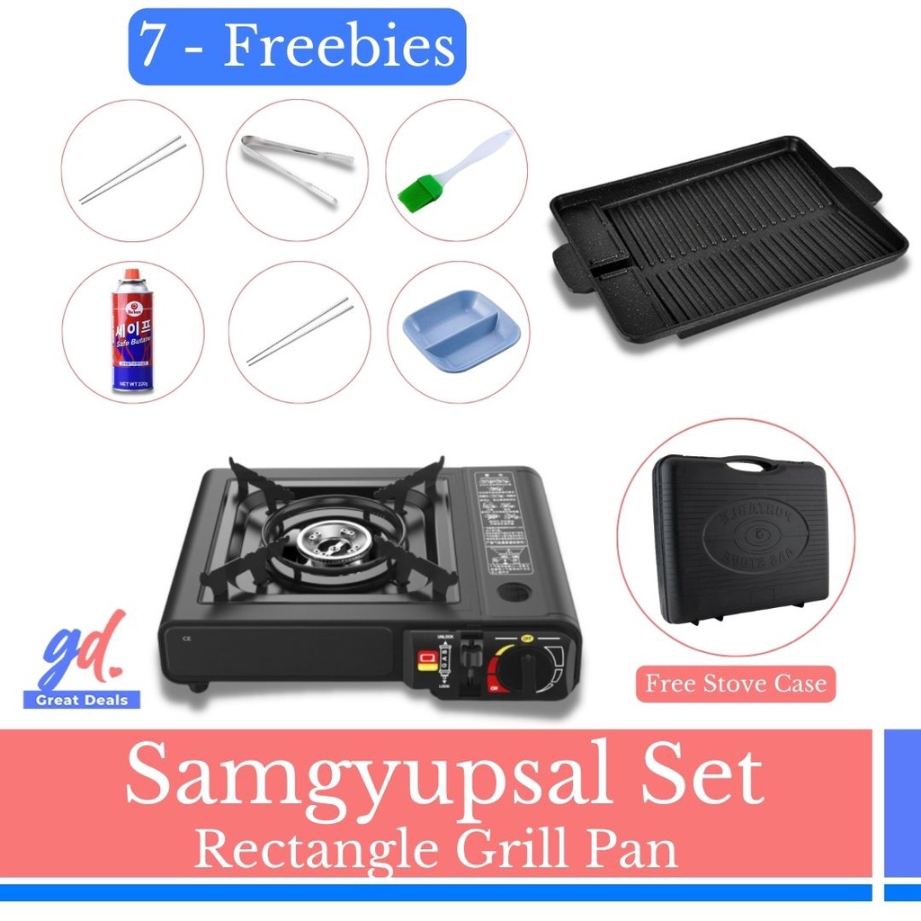 Samgyupsal Grill Pan Set, Rectangle Grill Pan, Sangyupsal Grill Pan