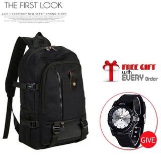 Middle School Bag Students Backpack With Mens Fashion Watch