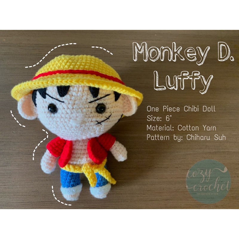 Crochet Luffy | One Piece | Chibi Doll | 6 inches | Shopee Philippines