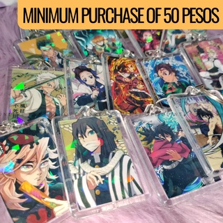 Demon Slayer Anime Acrylic Holographic Keychain Hashira Upper Moon Tanjiro Nezuko Zenitsu Inosuke