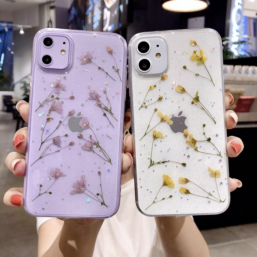 Real Dry Flower Glitter Clear Case For Iphone Se 2020 11 Pro Max 6 6s 7 8 Plus Epoxy Star Transparent Case For Iphone X Xr Xs Max Soft Cover Shopee Philippines