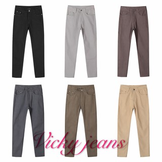 6 color mens jeans cotton pants slim fit for men stretchable #4