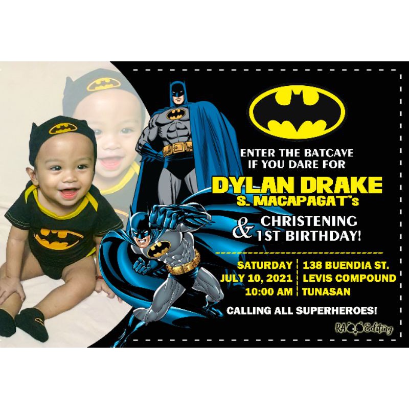 CUSTOMIZED PARTY INVITATIONS - BATMAN | Shopee Philippines