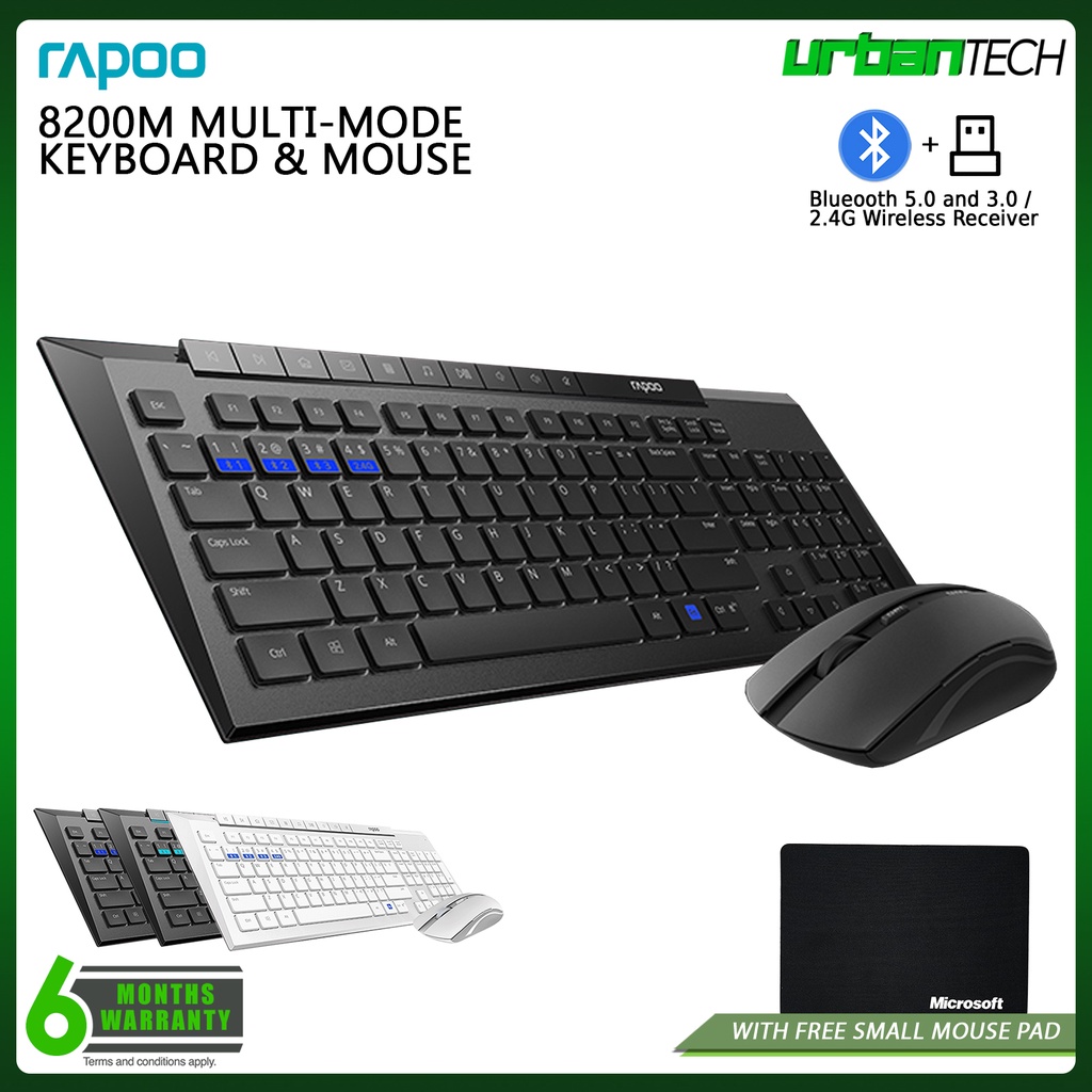 RAPOO 8200M / 8200G Multimode Bluetooth 3.0 and 2.4G Wireless Keyboard