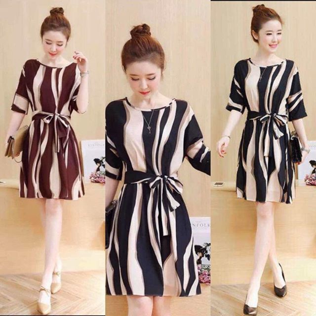 korean striped dress
