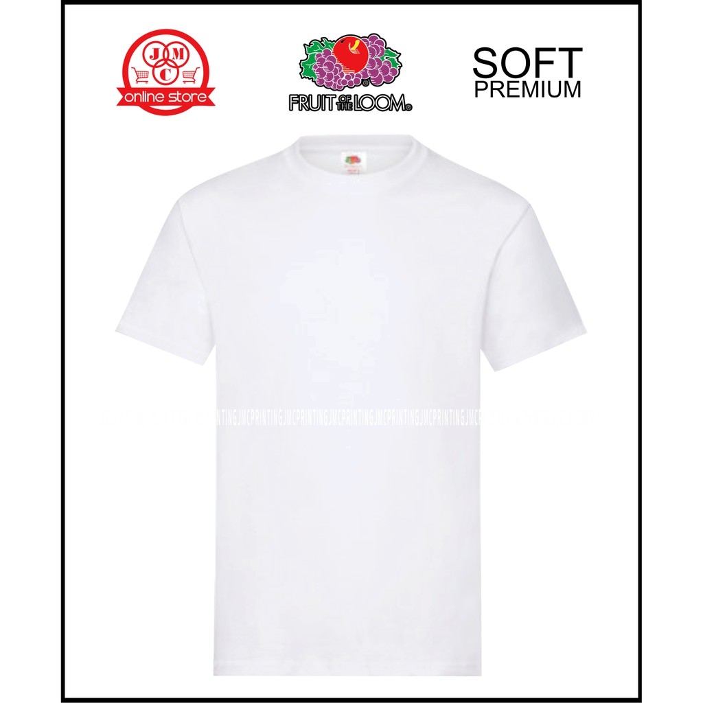 Fruit of the Loom 100% Cotton Soft T-shirt WHITE | Shopee Philippines