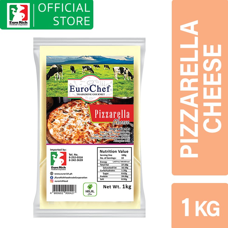 Euro Chef Pizzarella Cheese Block 1kg (EXPIRY DATE: D/M/Y) | Shopee ...