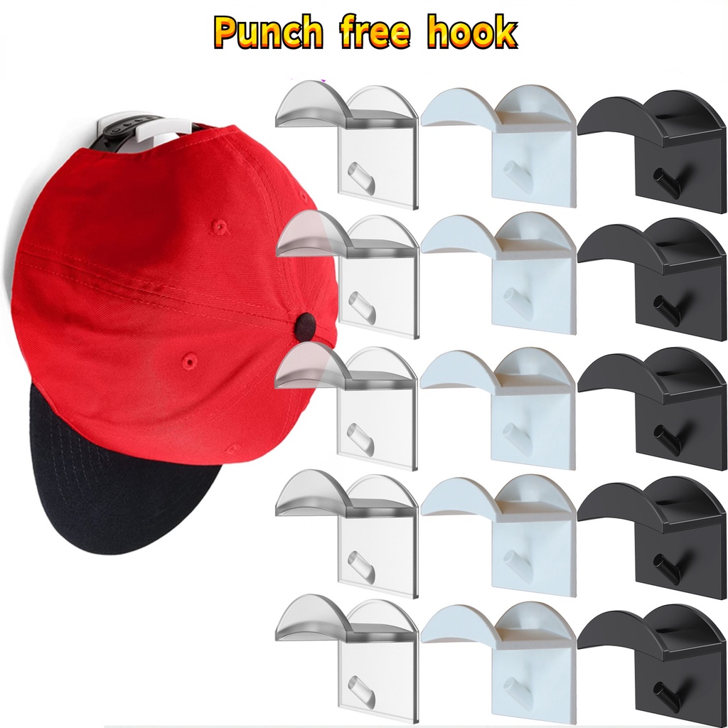Perforated Hat Hook Rack Wall-Mounted Baseball Cap Casual Jacket ...