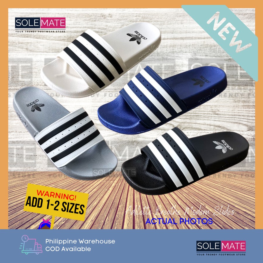 【SOLEMATE 40-45】ADI ADILETTE BREATHE SLIPPER SLIDES | Shopee Philippines