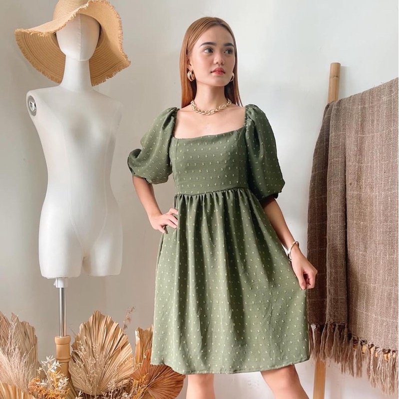 A&M MARIKA PUFF SLEEVES DRESS PAGE 1 | Shopee Philippines