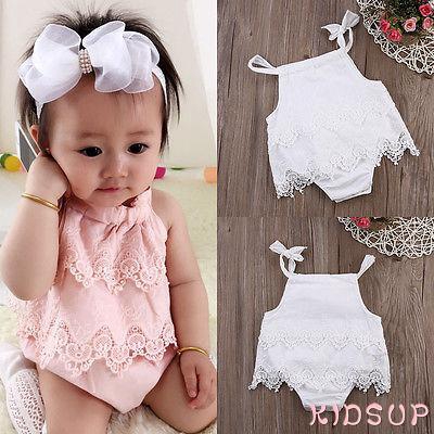 white lace romper baby