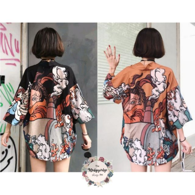 kimono cardigan shopee