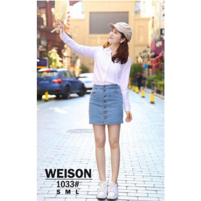korean fashion denim skirt