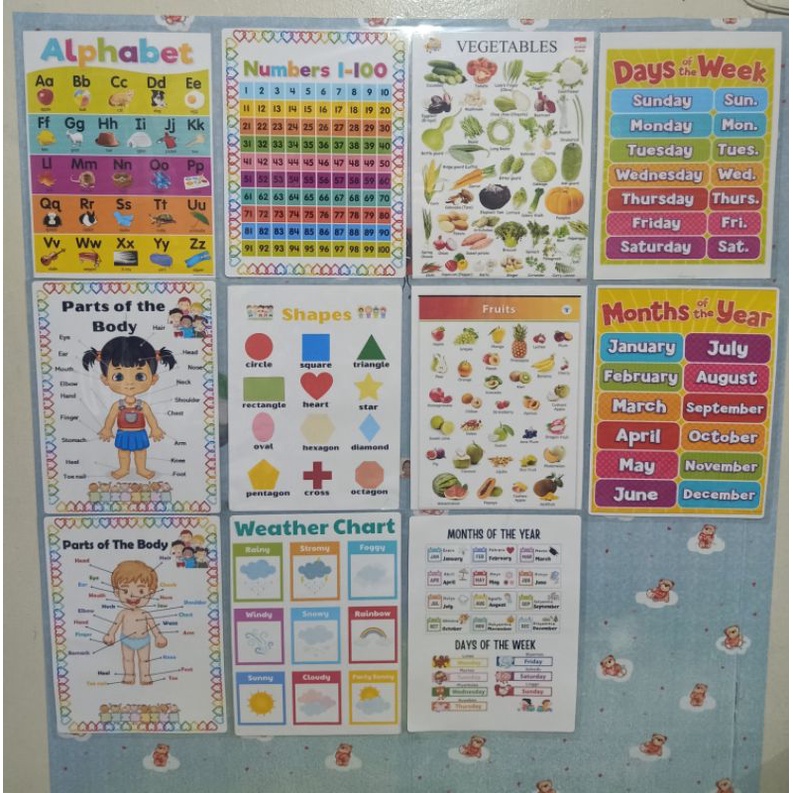A4 Size Educational Laminated Wall Chart Shopee Philippines