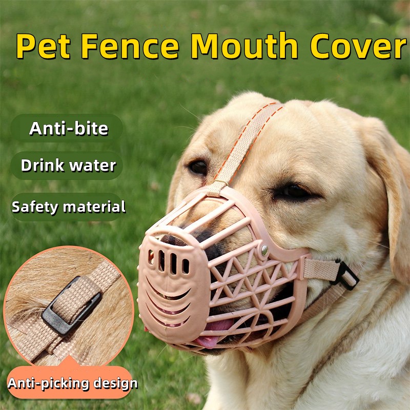 Mouth protector muzzle Dog Antibiting adjustable belt mask plastic