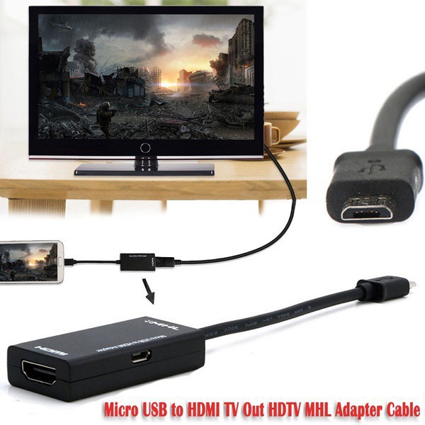TV connect to mobile phone miniature USB to HDMI TV MHL Full HD adapter ...