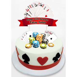 Playing Card Theme Customized Cake Topper #1
